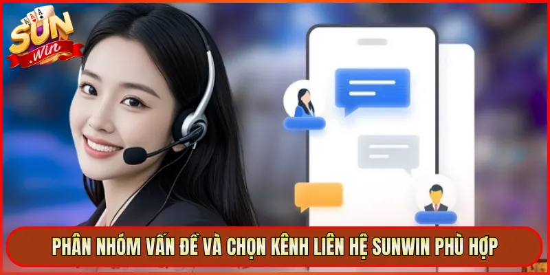 Phân nhóm vấn đề và chọn kênh liên hệ Sunwin phù hợp